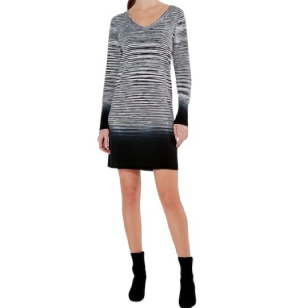 Nic+Zoe Women's Black Ombré
Space Dye Long-Sleeve Sweater Dress